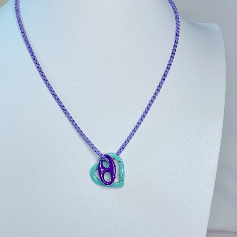 Purple box chain with charms